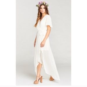 SOPHIA WRAP DRESS - WEDDING CAKE CHIFFON